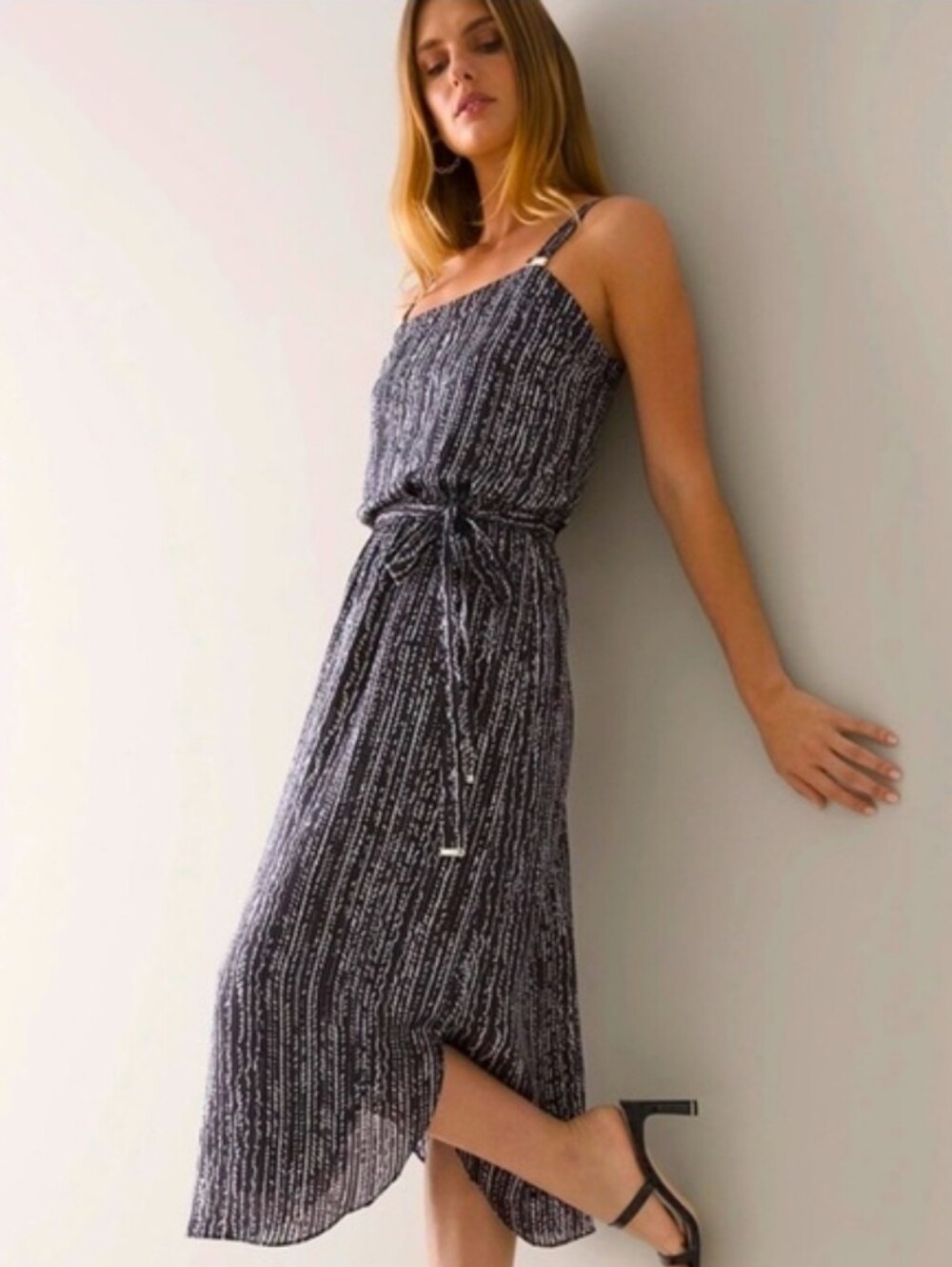 NEW! White House Black Market Belted Midi Dress Size L